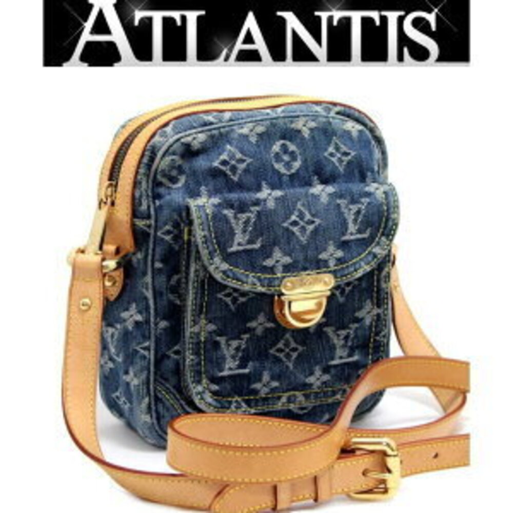 Louis Vuitton Camera Bag Shoulder Monogram Denim Blue